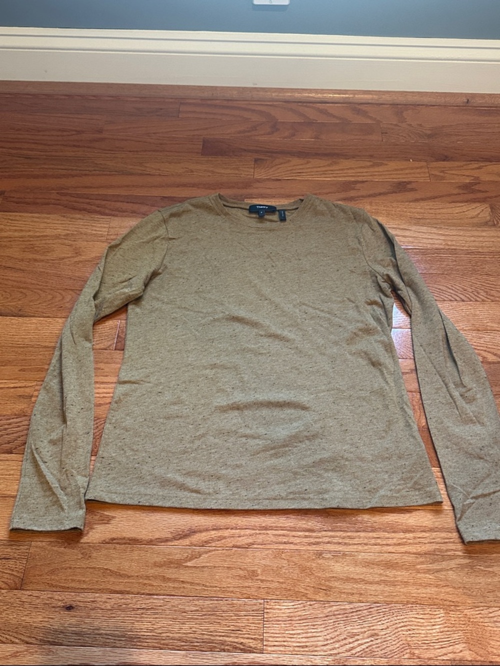 Theory Women's Long-Sleeve Crewneck Top - Brown